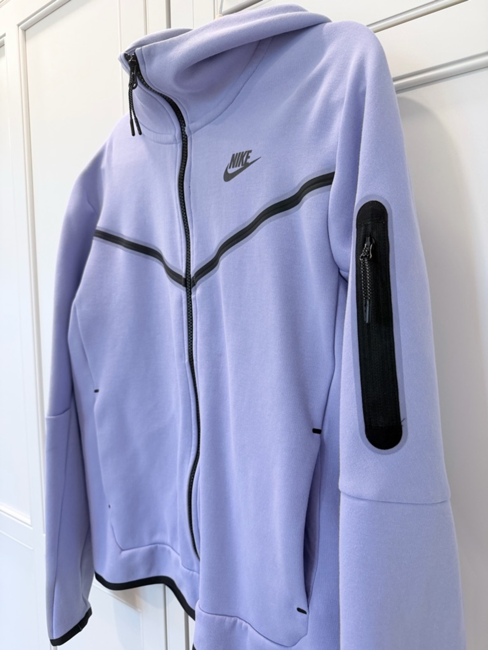 Nike Tech Lavender Zip-Up Hoodie with Black Accents